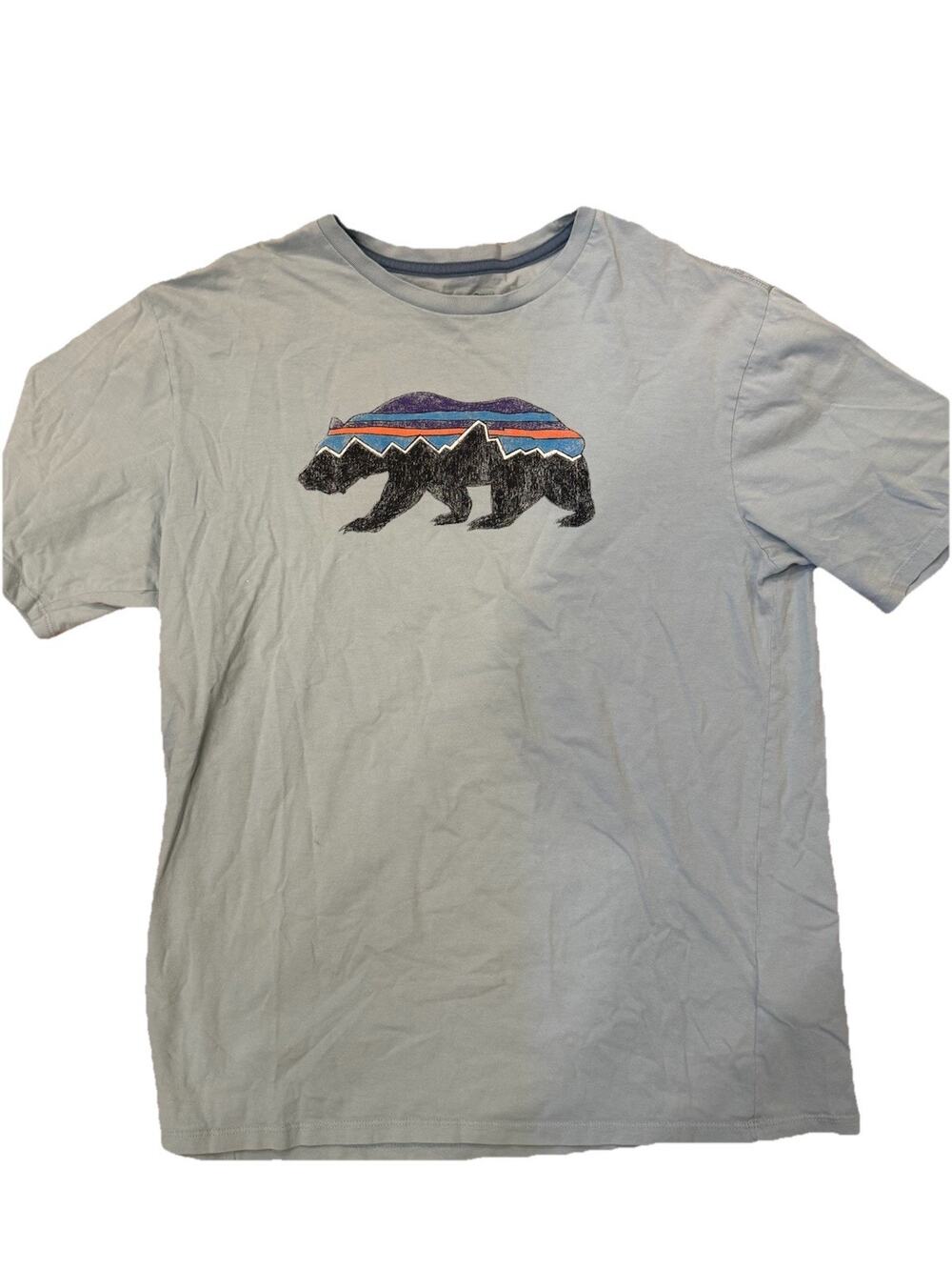 Patagonia Slim Fit T-shirt Shirt Mens Bear Roy Fitz Gray sz  Small